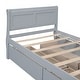 preview thumbnail 143 of 158, (Twin/Full/Queen)Curved Legs Design Platform Bed Frame with 4 Drawers