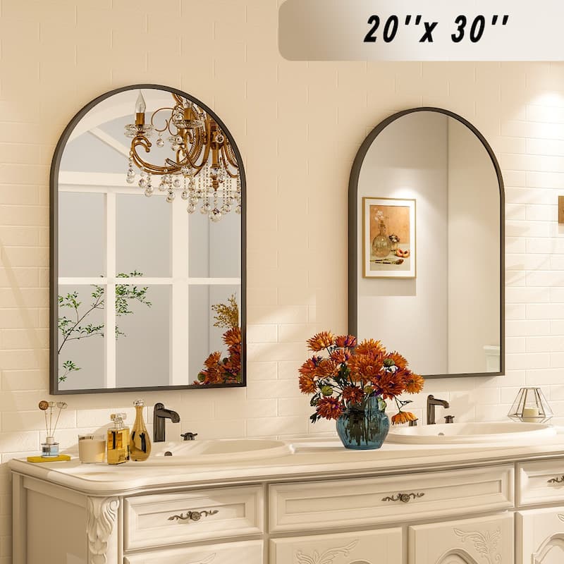 Bathroom Mirror Arch-Top Wall Mounted Decor Mirror