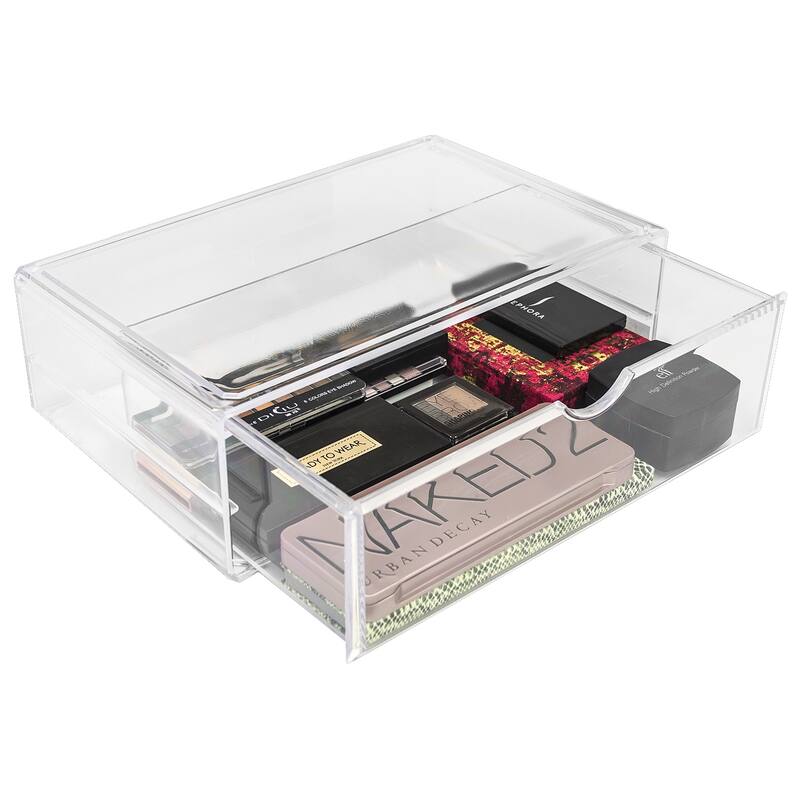 Sorbus Large Stackable Acrylic Drawers - Clear Storage Drawers for Organizing Make up, Nail Polish, Hair Accessories, and More - 1-Drawer