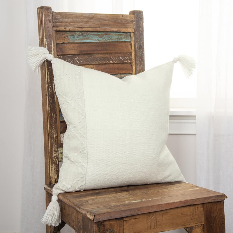 Color Block Poly Woven Pillow Cover
