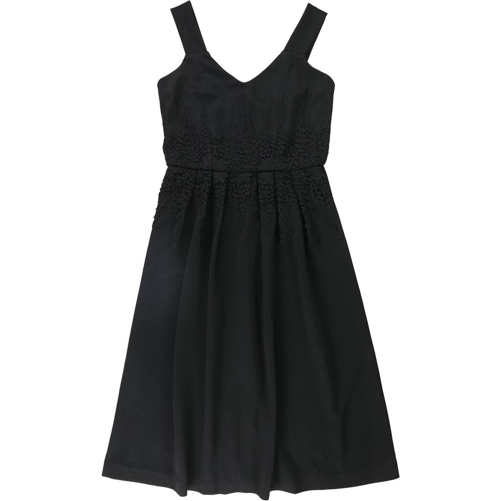 Alfani Womens Lace-Trim Fit & Flare Dress - Overstock - 41850338