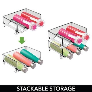 mDesign Plastic Stackable Water Bottle Storage Organizer Rack - 8 X 11. ...