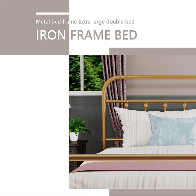 Goutwel Metal Bed Frame Victorian Vintage Style Headboard and Footboard