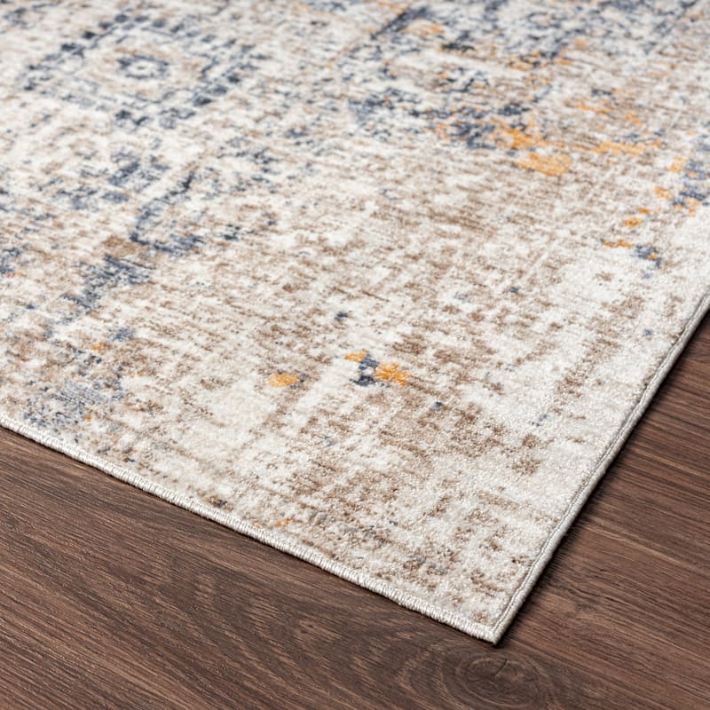 Midnight/Tan Tribal Area Rug