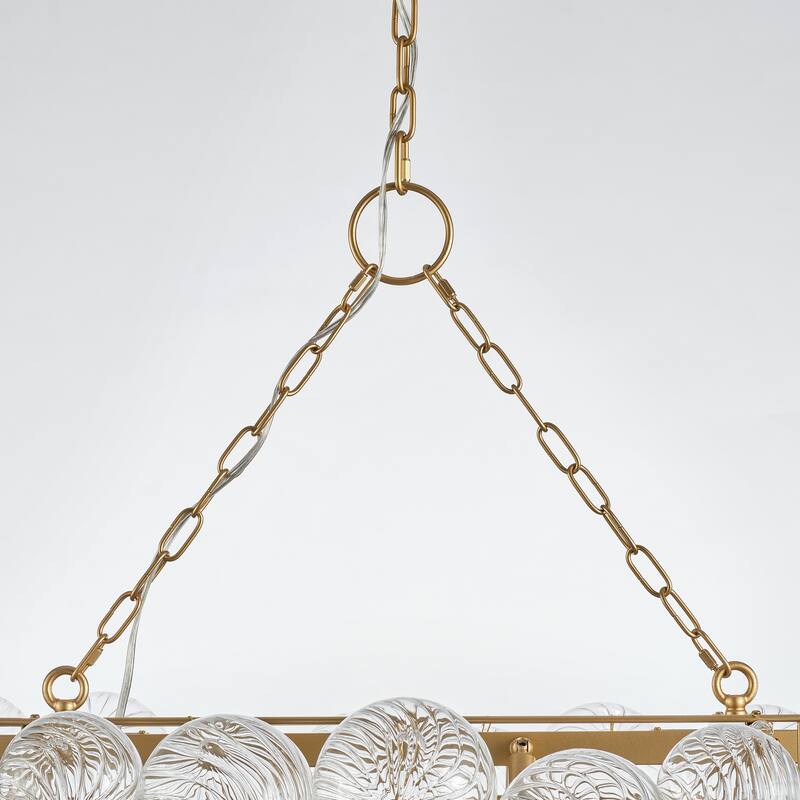 Gold Bubble Ball Chandelier, LED Pendant Light with Glass Globes