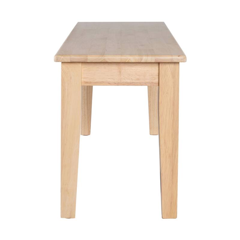 Nova Dining Bench, Shaker Style, Blonde Oak Brown Rubberwood, 44 Inch
