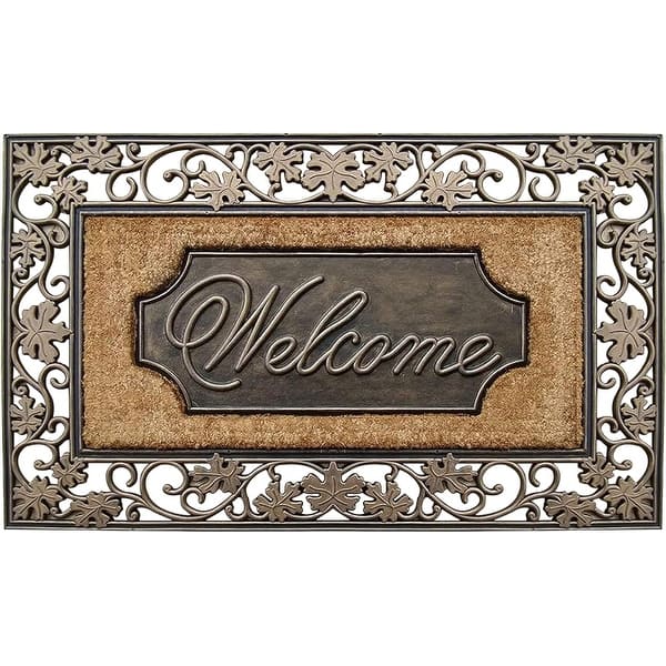 slide 2 of 14, A1HC Rubber and Coir Dirt Trapper Heavy Weight Large Welcome Doormat, 23"X38" Bronze/Beige