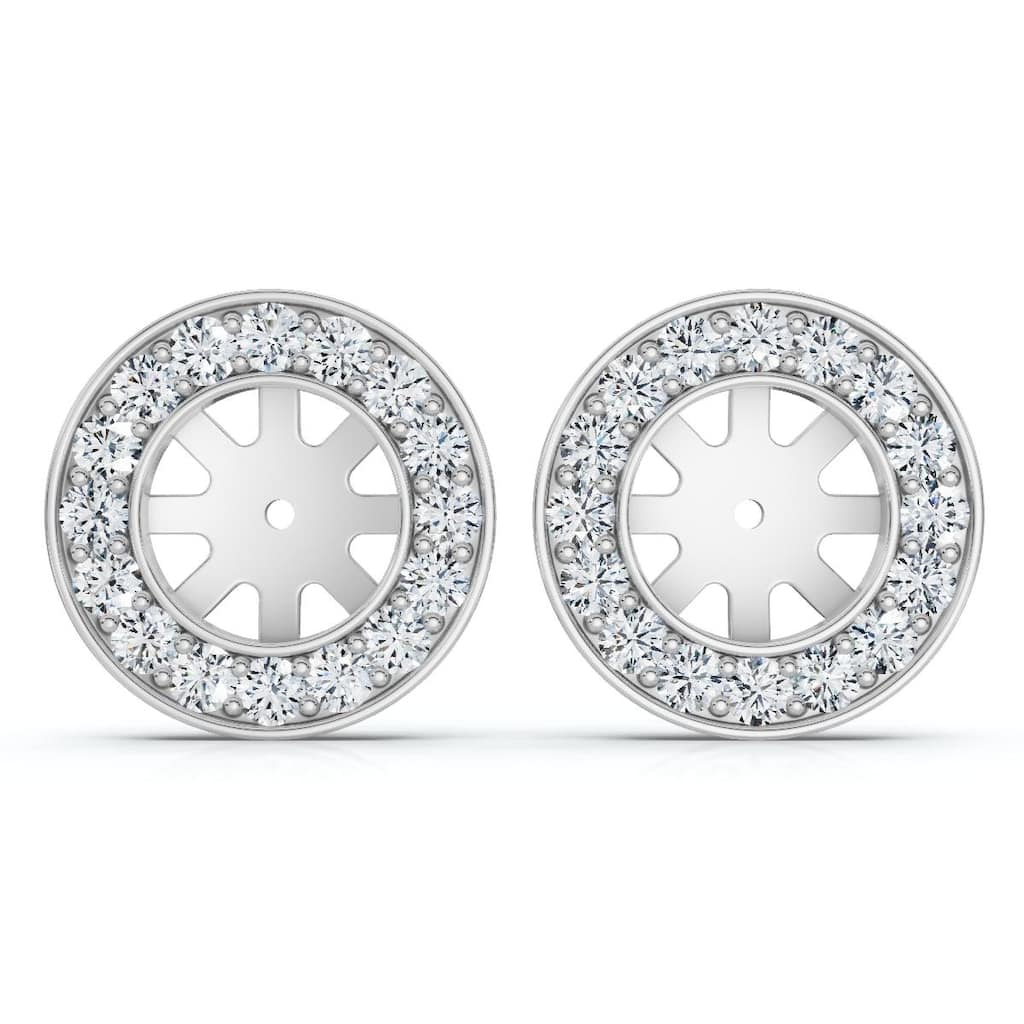 Bliss Diamond 3/4ct Diamond Earring Studs Jackets White (5.5-6mm)