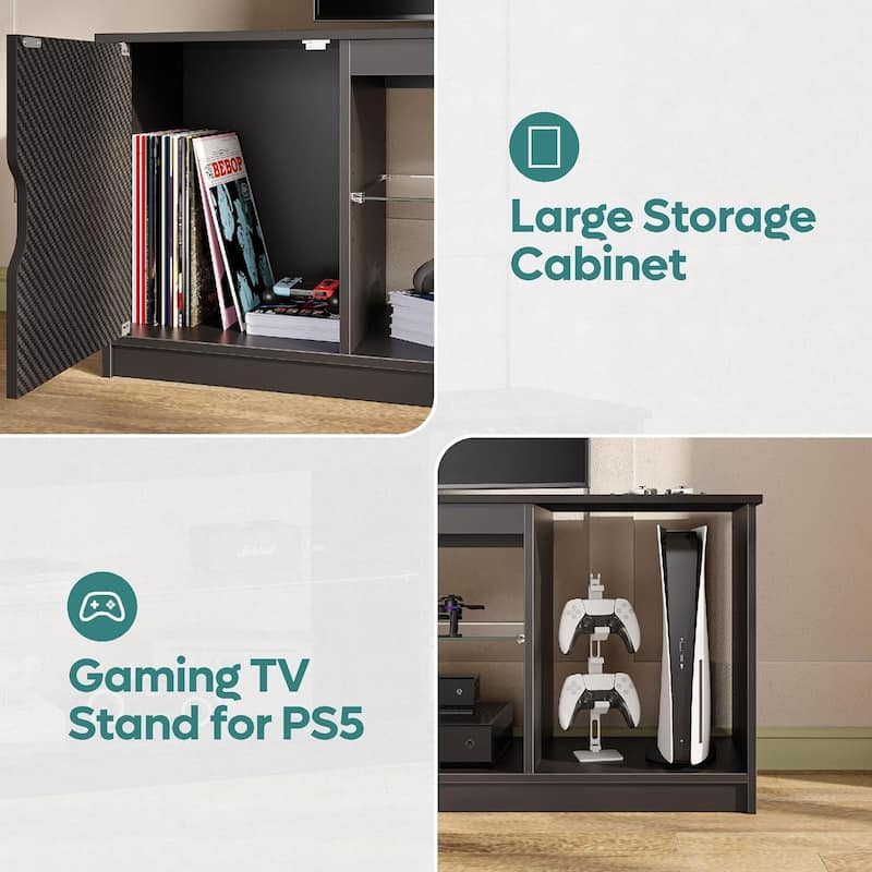 Modern TV Stand for up to 65" TVs Gaming Entertainment Center with Adjustable Shelves for PS5 - 58 inches