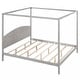 preview thumbnail 14 of 13, King Size Canopy Platform Bed with Headboard and Support Legs