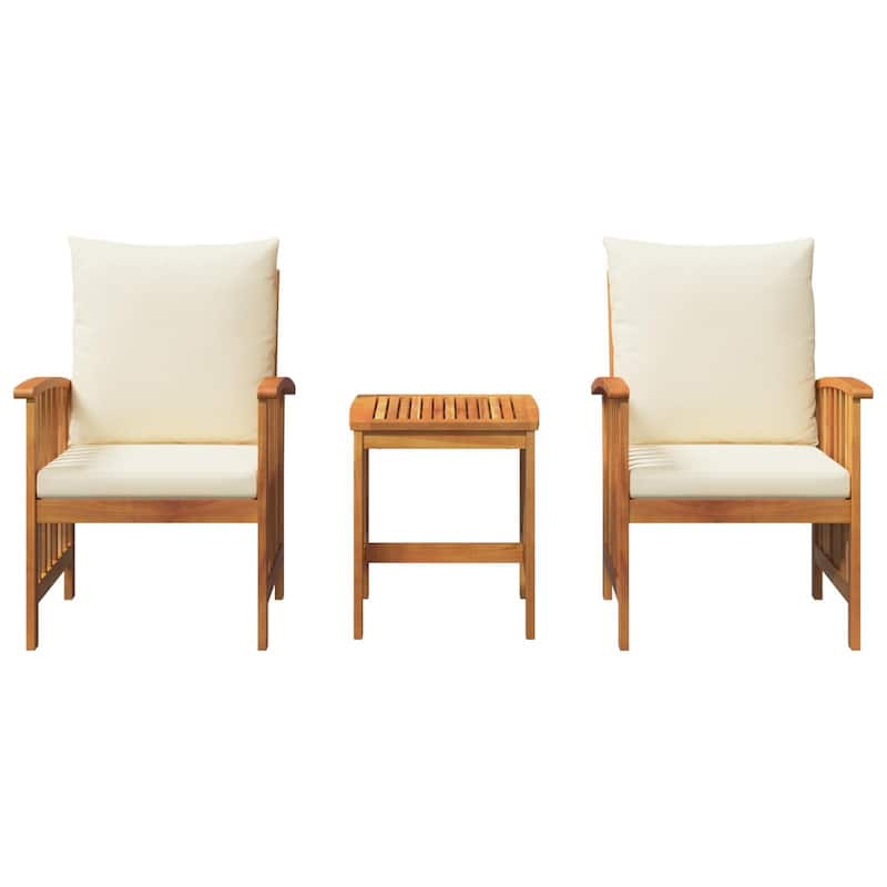 vidaXL Patio Furniture Set Patio Table and Chairs Dining Set Solid Acacia Wood - 26.4 x 23.2 x 32.7 in