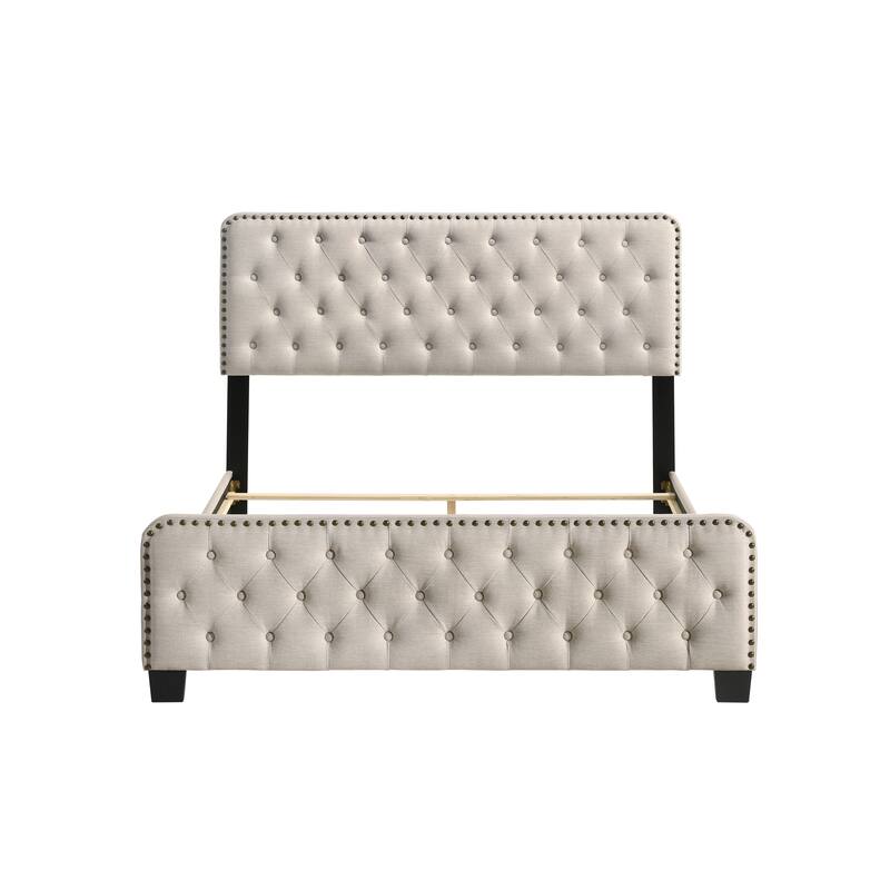 Furniture of America Tilly Button Tufted Fabric Upholstered Bed