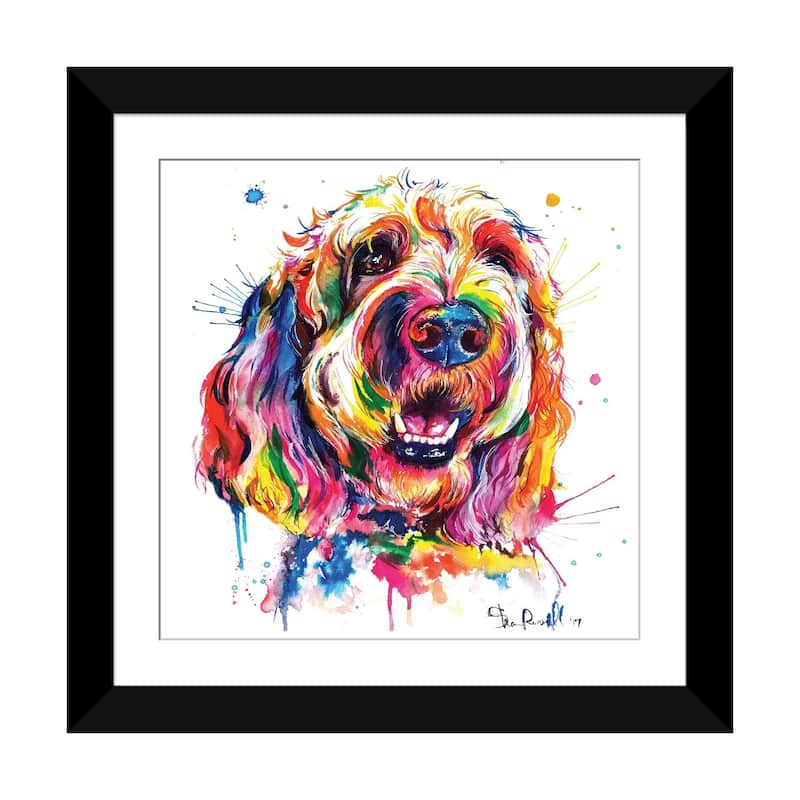 iCanvas "Goldendoodle" by Weekday Best - Black - 24x24x1