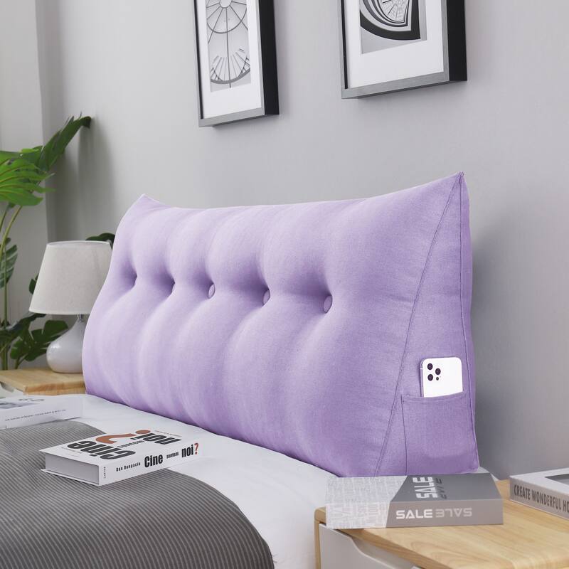 WOWMAX Bed Rest Wedge Reading Pillow Headboard Back Support Cushion - Queen - Lavender