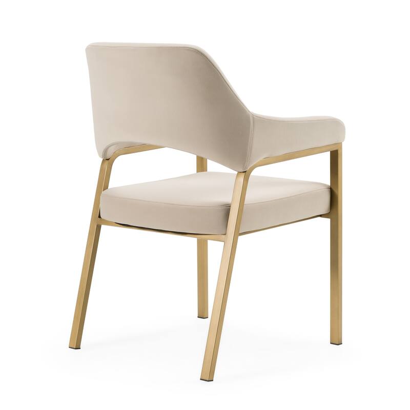 Modrest George Modern Beige Fabric & Antique Brass Dining Chair