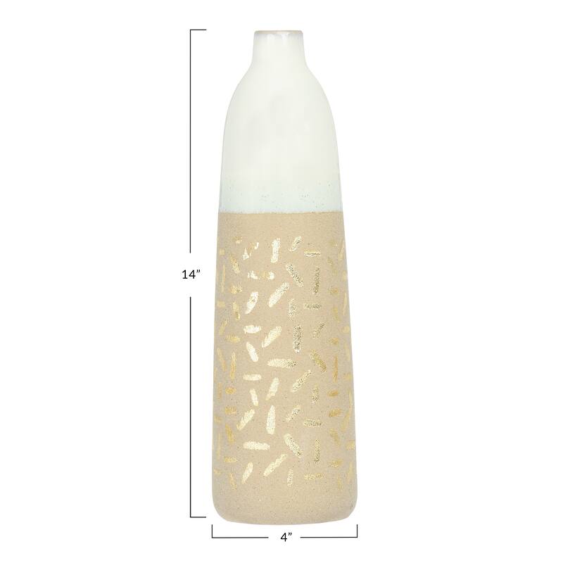Stoneware Vase - 4.0"L x 4.0"W x 14.0"H