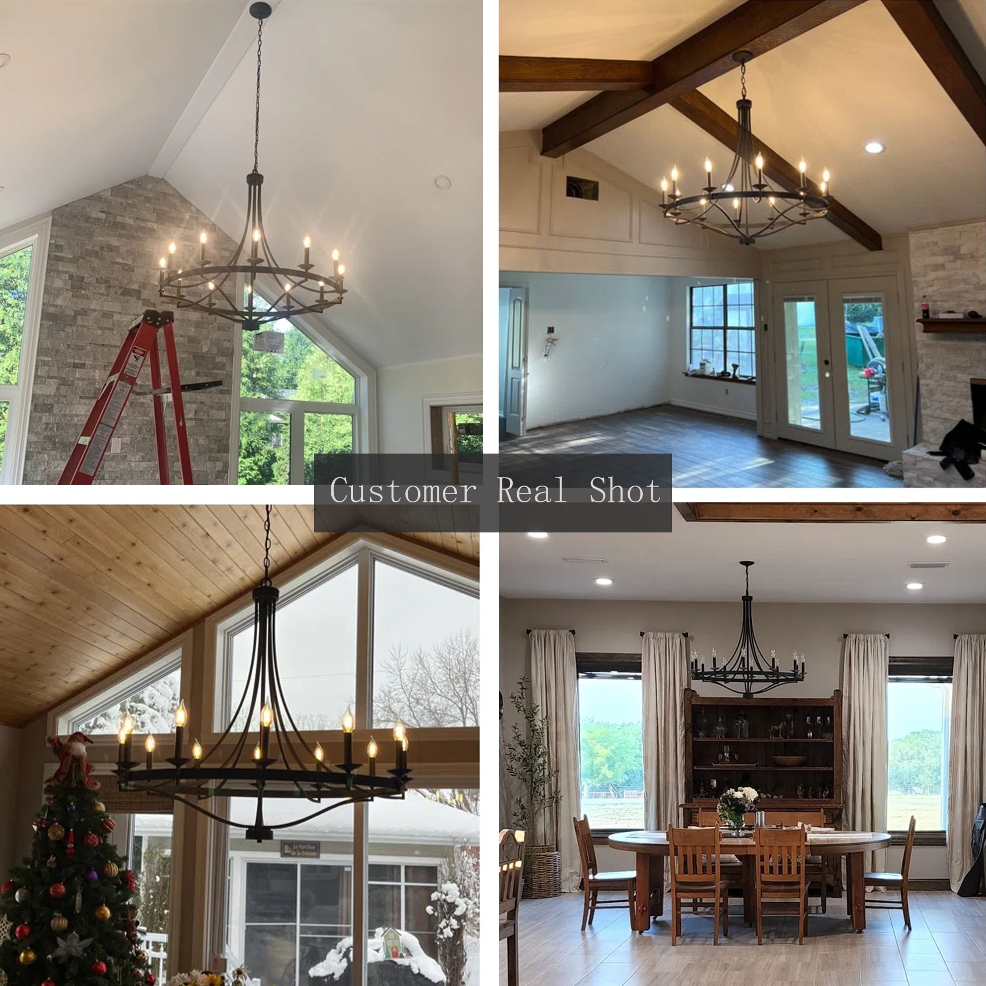 Fidenza 12-light Modern Farmhouse Empire Wagon Wheel-image