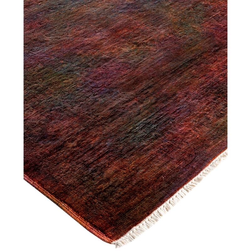 Overdyed One-of-a-Kind Hand-Knotted Area Rug - Orange - 3' 0" x 7' 10"