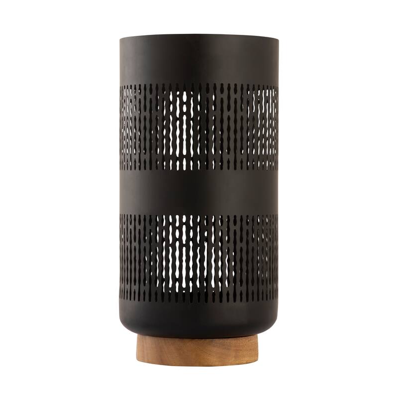 Elk Home Terrell Matte Black Metal 7 Inch Wide Hurrican Lamp