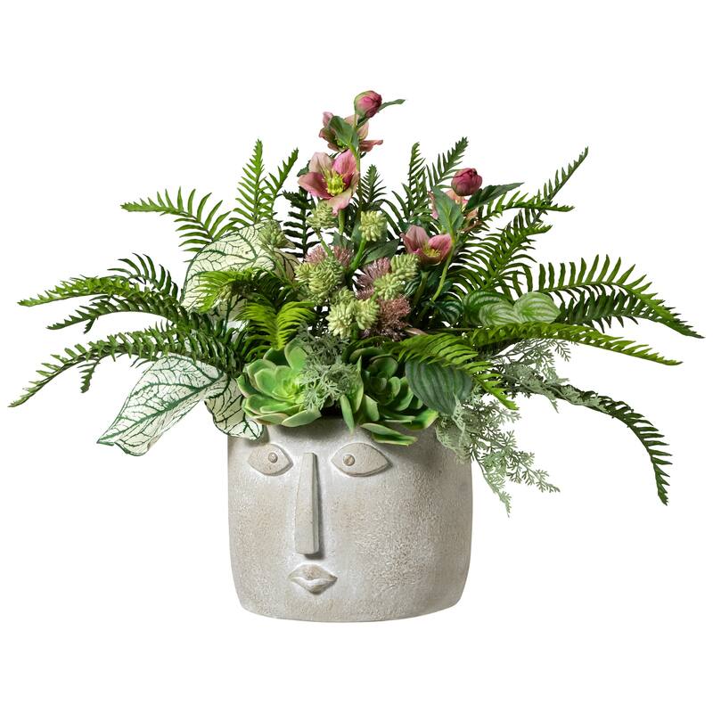 Small Face Ceramic Outdoor Garden Planter - 8.5"