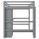 preview thumbnail 12 of 13, Wood Loft Bed w/Slats Support, Full Size Bed Frame with Multifunction Shelves, Full-length Guardrail and Under-bed Desk