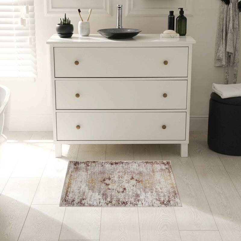 Superior Dove Rustic Machine Washable Indoor Area Rug or Runner