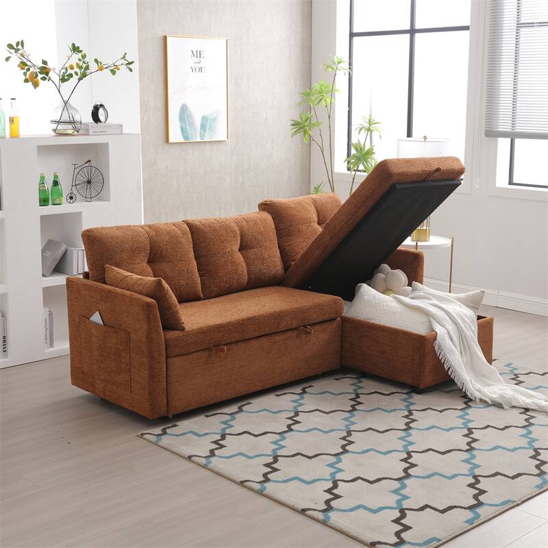 L Shaped Modular Sectional Sofa w/ Reversible Chaise and Storage Seat