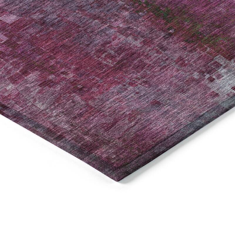 Machine Washable Indoor/ Outdoor Abstract Ombre Chantille Rug