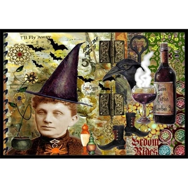 Carolines Treasures PJC1069JMAT Broom Rides And Spells Halloween Indoor & Outdoor Mat 24 x 36 in.
