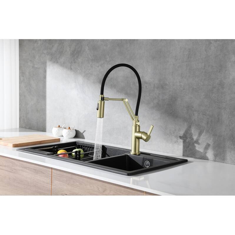 Indigo Home Single Handle Pull Down Sprayer Kitchen Faucet