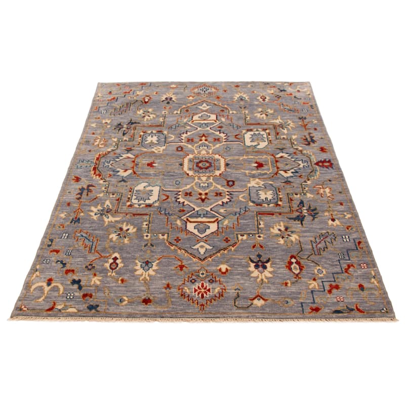 ECARPETGALLERY Hand-knotted Modern Oushak Grey Wool Rug - 6' 1" x 8' 11"