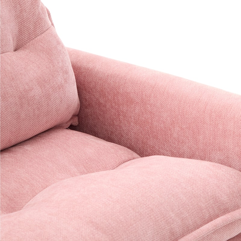 GDFStudio - Chenille 36.22" Swivel Barrel Chair