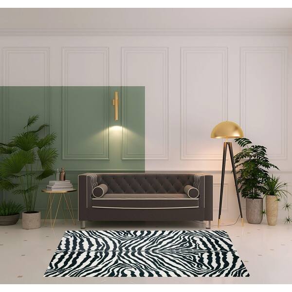5' X 8' Brown Animal Print Shag Non Skid Area Rug 5' X 8' Brown Animal Print Shag Non Skid Area Rug