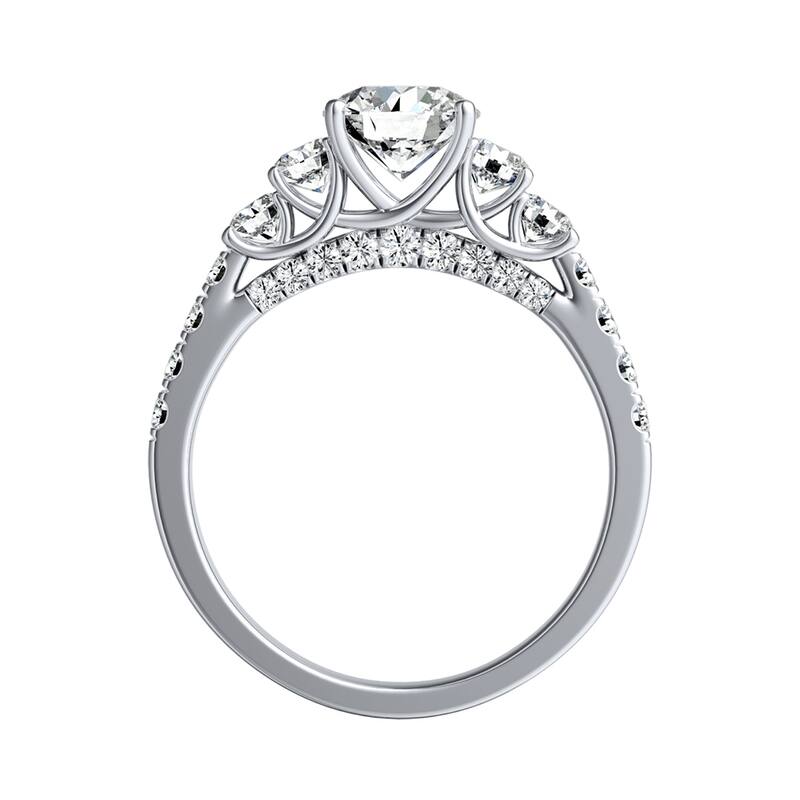 Auriya 14k Gold 2 1/4cttw 5-Stone Moissanite Engagement Ring
