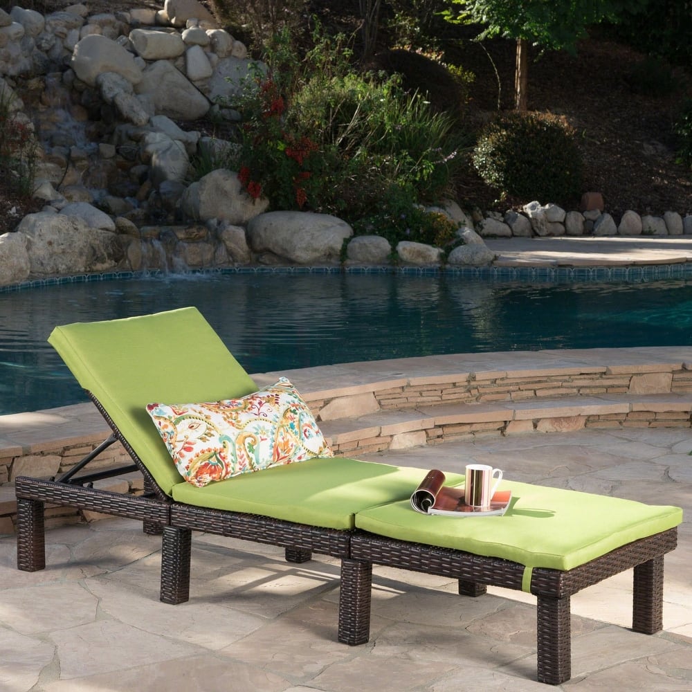 Jamaica Outdoor Chaise Lounge with Cushion by Christopher Knight Home