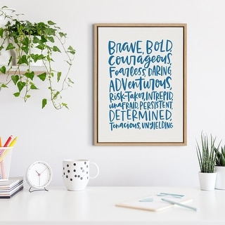 Kate and Laurel Sylvie Brave Bold Framed Canvas by Alicia Schultz