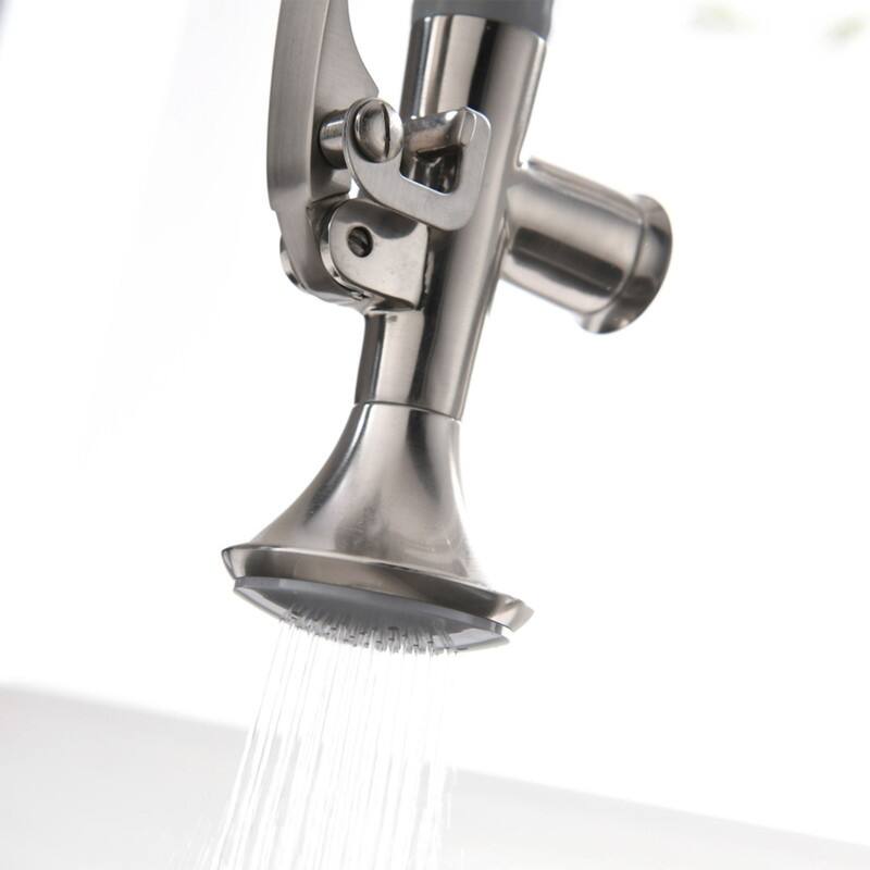 Commercial Pull Down Kitchen Sink Faucet with Sprayer Brushed Nickel
