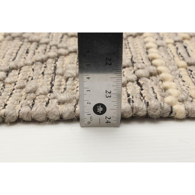 ECARPETGALLERY Braid weave Sienna Cream Wool Rug - 5'1 x 7'9