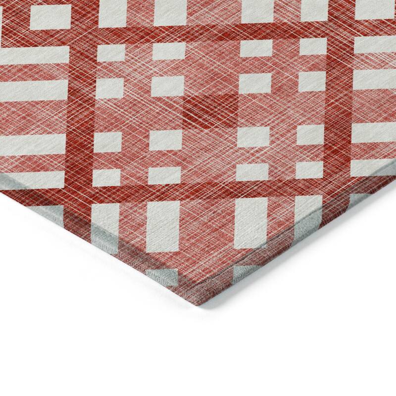 Machine Washable Indoor/ Outdoor Chantille Contemporary Trellis Rug