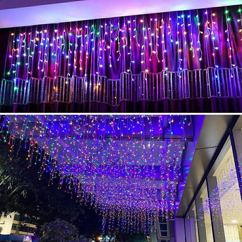 Curtain Icicle Lights Wedding Party LED Fairy Christmas Light - Multi-Color
