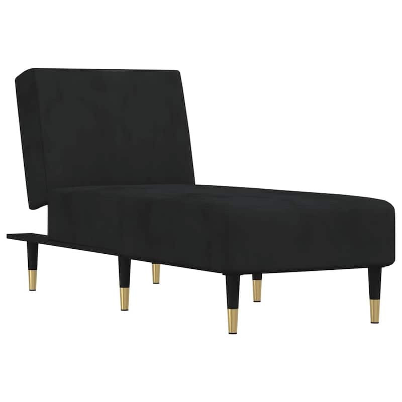 vidaXL Chaise Longue Dark Gray Velvet - 21.7" x 55.1" x 27.6"