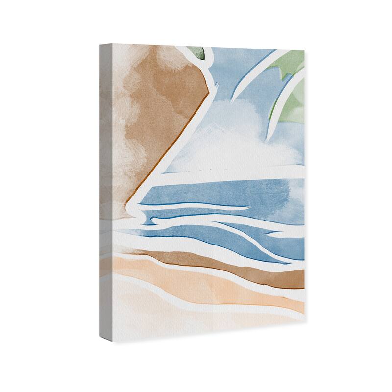 Wynwood Studio Canvas Nautical and Coastal Beach front View Black and Tan Modern & Contemporary Wall Art Canvas Print