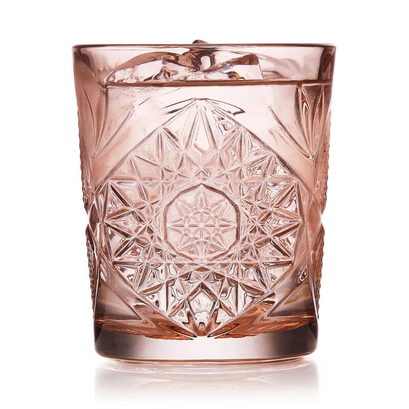 Libbey Hobstar Double Old Fashioned Glasses, 12-ounce, Rose, Set of 4 - Set of 4
