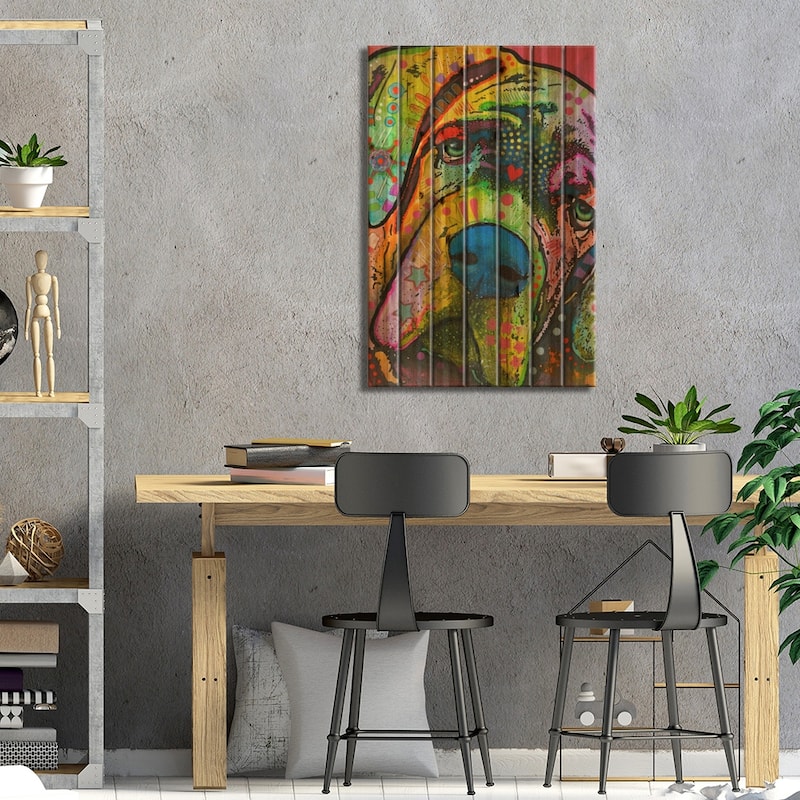 Mastiff Print On Wood by Dean Russo - Multi-Color
