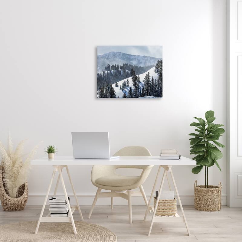 Stupell Quiet Snowy Mountain Slopes Scattered Fir Trees Canvas Wall Art, Design by Steve Smith