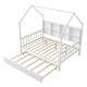 preview thumbnail 7 of 26, Wooden House Bed with Trundle and Shelf