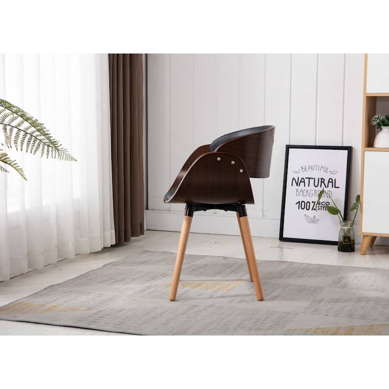 Home Beyond Black Synthetic Leather Leisure Chair - 24'' H x 15'' W x 21'' D