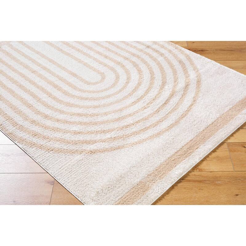 Livabliss Scandinavian Fossay Shag Stripe Washable Area Rug