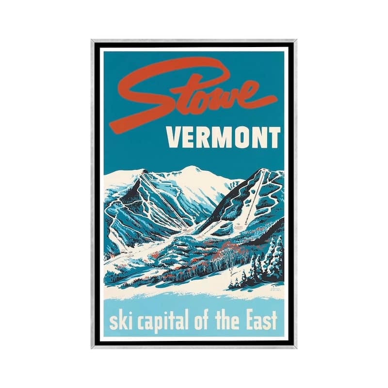 iCanvas "Stowe, Vermont- Ski Capital Of The East" by Unknown Artist Framed