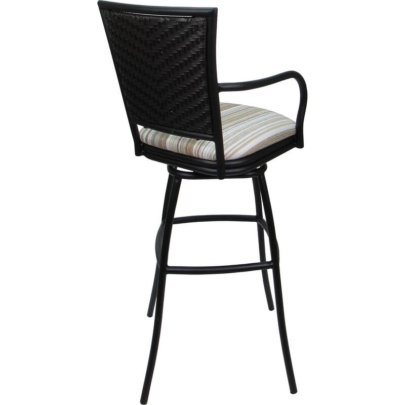Set of 3 Outdoor Indoor Bar Stool Counter, Extra Tall - Erin with Arms